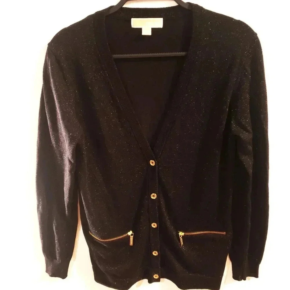 MICHAEL Michael Kors Black‎ Gold Cardigan